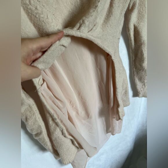 Knitted & Knotted Women's L Nude Pink Sweater Textured Anthropologie Wool Alpaca - Picture 5 of 7